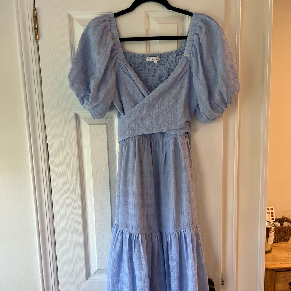 English Factory Baby Blue Puff Sleeve Dress - Size Small